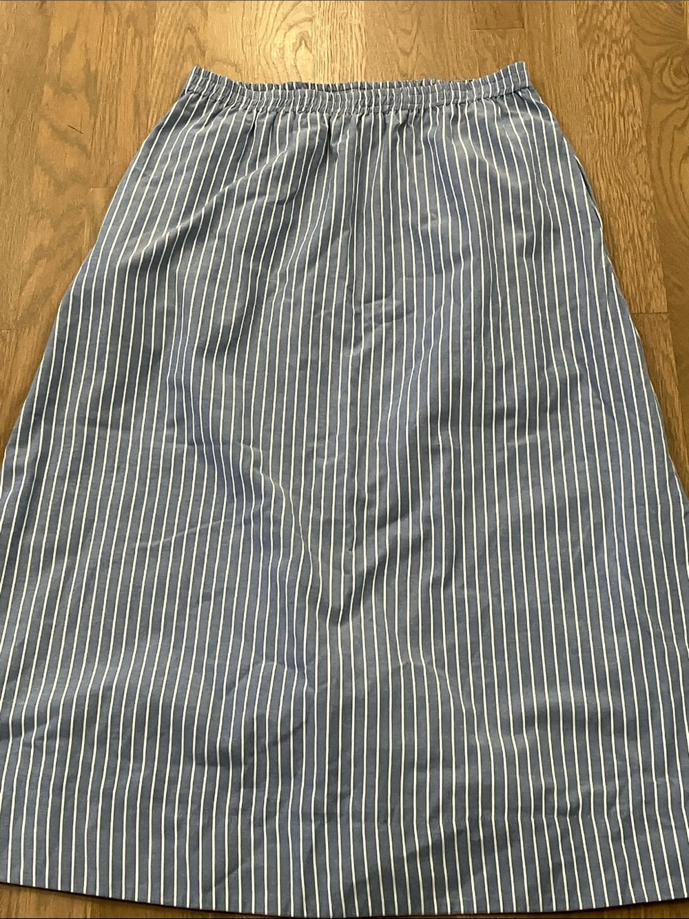 Tuckernuck Women's Blue White Striped Modest Maxi Skirt - Picture 3 of 7